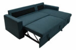 Corner Marvel sofa bed reversible with storage space in blue fabric 220x145x83cm - Image 5