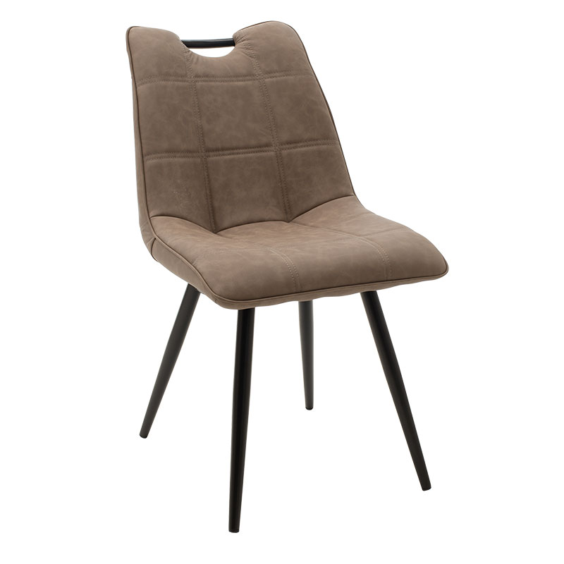 058-000019 Chair Nely metal black pu brown antique - Слика 1
