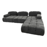 3-seater sofa Hypnotic fabric in grey color 294x196x76cm - Image 4