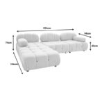3-seater sofa Hypnotic fabric in grey color 294x196x76cm - Image 5