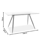 Τραπέζι Astrid γυάλινο 10χιλ - πόδι μαύρο 140x80x75εκ - Image 6