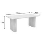 Table Loozir mdf in travertine color 180x90x75cm - Image 6