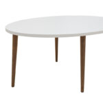 Τραπέζι σαλονιού Barton λευκό-καφέ 90x45x40εκ - Image 6