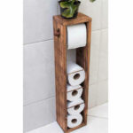 Toilet roll stand Laila walnut 15x15x56cm - Слика 2