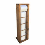 Toilet roll stand Laila walnut 15x15x56cm