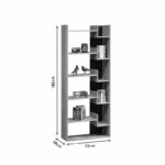 Bookcase Naya sonoma-anthracite 72x30x182.5cm - Слика 4