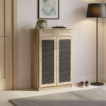 Shoe cabinet Sante 20 pairs sonoma-dark grey color 80x37x123cm