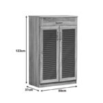 Shoe cabinet Sante 20 pairs sonoma-dark grey color 80x37x123cm - Image 5