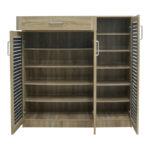 Shoe cabinet Sante 30 pairs in sonoma-dark grey color 120x37x123cm - Image 2