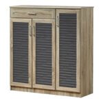 Shoe cabinet Sante 30 pairs in sonoma-dark grey color 120x37x123cm - Image 3