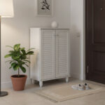 Shoe cabinet Santo 10 pairs in white color 60x34.5x91.5cm