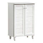 Shoe cabinet Santo 10 pairs in white color 60x34.5x91.5cm - Image 3