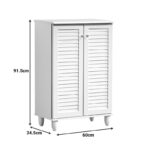 Shoe cabinet Santo 10 pairs in white color 60x34.5x91.5cm - Image 5