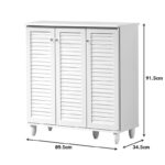Shoe cabinet Santo 16 pairs in white color 89.5x34.5x91.5cm - Image 5