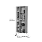 Bookcase Zezan in sonoma-dark grey color 76.5x30x200.5cm - Image 4