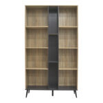 Bookcase Zezan in sonoma-dark grey color 114x30x200.5cm - Image 3
