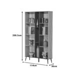 Bookcase Zezan in sonoma-dark grey color 114x30x200.5cm - Image 4
