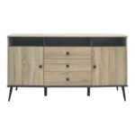 Buffet Zezan in sonoma-dark grey color 140.5x41.5x80cm - Image 4