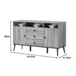 Buffet Zezan in sonoma-dark grey color 140.5x41.5x80cm - Image 5