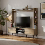 Tv set Zezan in sonoma-dark grey color 182.5x40x162cm