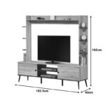 Tv set Zezan in sonoma-dark grey color 182.5x40x162cm - Image 5