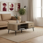 Coffee table Zezan in sonoma-dark grey color 120x51x44.5cm
