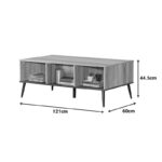 Coffee table Zezan in sonoma-dark grey color 121x60x44.5cm - Image 4