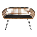 Καναπές 2θέσιος Naoki μέταλλο μαύρο-pe φυσικό 120x55x79εκ - Image 6