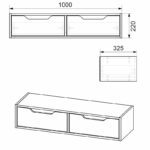 Alberto wall-mounted console in white 100x32.5x22cm - Слика 4