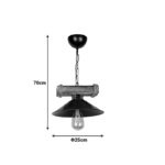 Ceiling lamp Arique E27 black metal D25x70cm - Image 2