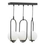 3-light ceiling lamp Lavol E27 black metal 30x3x70cm