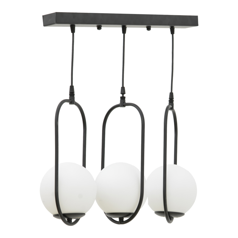 193-000126 3-light ceiling lamp Lavol E27 black metal 30x3x70cm - Image 1