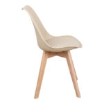 Elijah-Gaston dining table set of 3 pp-pu in taupe-white color with natural legs Φ60x74cm - Image 5