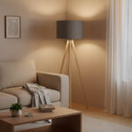 Φωτιστικό δαπέδου PWL-1060 Ε27 φυσικό-γκρι Φ38x140εκ - Image 2