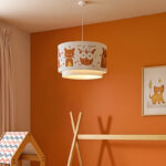 Παιδικό φωτιστικό οροφής μονόφωτο PWL-1096 Ε27 λευκό-κεραμιδί Φ30x20εκ - Image 2