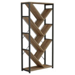 Bookcase Alex natural-black 74x30x153cm