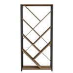 Bookcase Alex natural-black 74x30x153cm - Слика 3