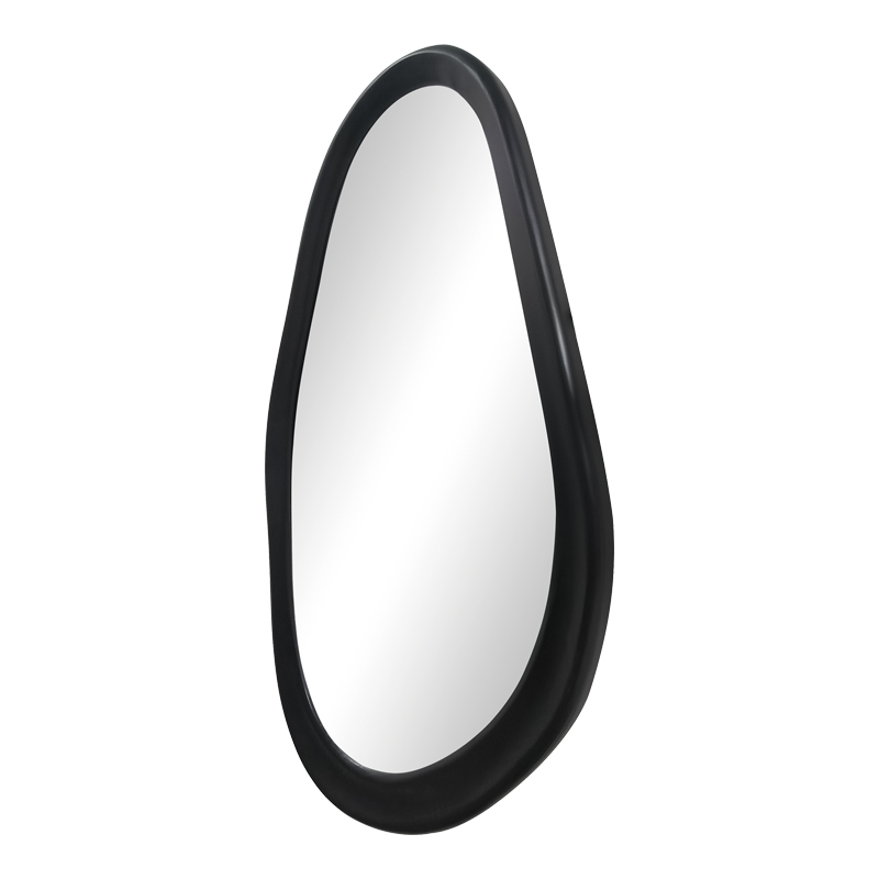 233-000045 Oval mirror Baloa mdf in black shade 44x4x80cm - Image 1