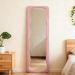 Lezour velvet floor mirror in rotten apple shade 50x5x170cm - Слика 2