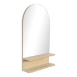 Mirror with shelf Mensola mdf in natural shade 45.7x12.7x76.2cm