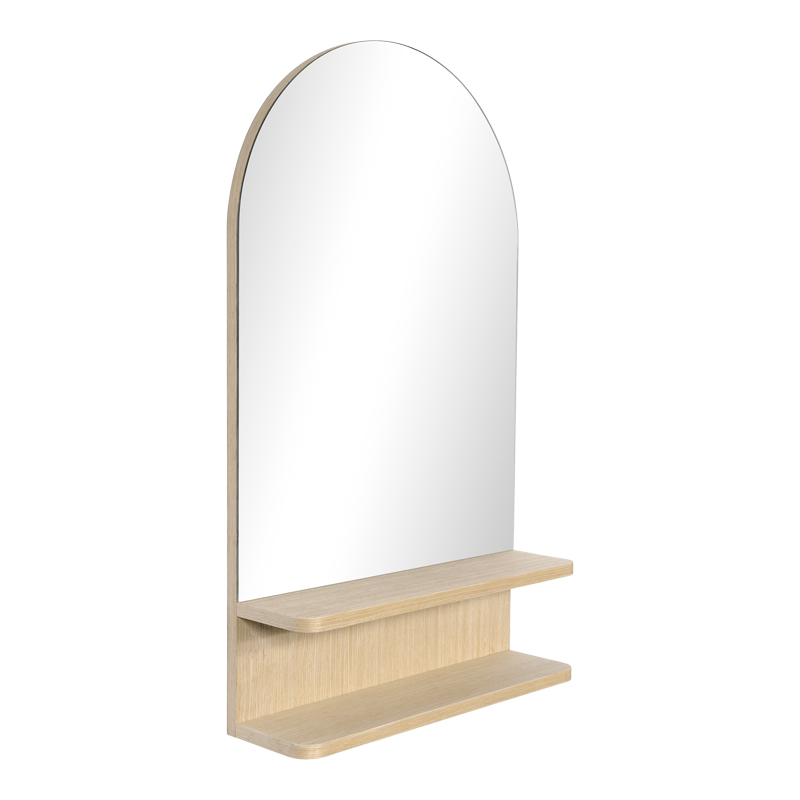 233-000048 Mirror with shelf Mensola mdf in natural shade 45.7x12.7x76.2cm - Image 1