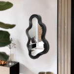 Liquid pp mirror in black shade 26x2.7x39cm - Image 2