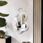 Liquid pp mirror in white shade 26x2.7x39cm - Image 2