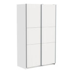 Two door-wardrobe with sliding doors Kawen white 116.5x60x203cm