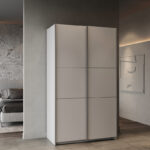 Two door-wardrobe with sliding doors Kawen white 116.5x60x203cm - Image 3