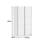 Two door-wardrobe with sliding doors Kawen white 116.5x60x203cm - Image 6