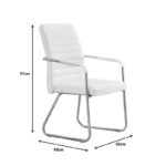 Guest chair Sefine white pu-chrome leg 53x45x97cm - Image 3