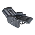 Relax armchair with massage mechanism Gessel PU in black shade 80x90x98cm - Слика 2