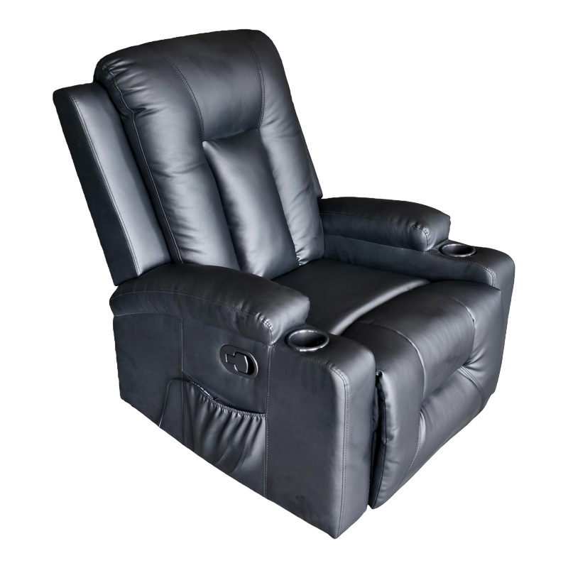331-000003 Relax armchair with massage mechanism Gessel PU in black shade 80x90x98cm - Image 1