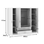 Royal four-leaf wardrobe sonoma 200x58x177cm - Слика 5